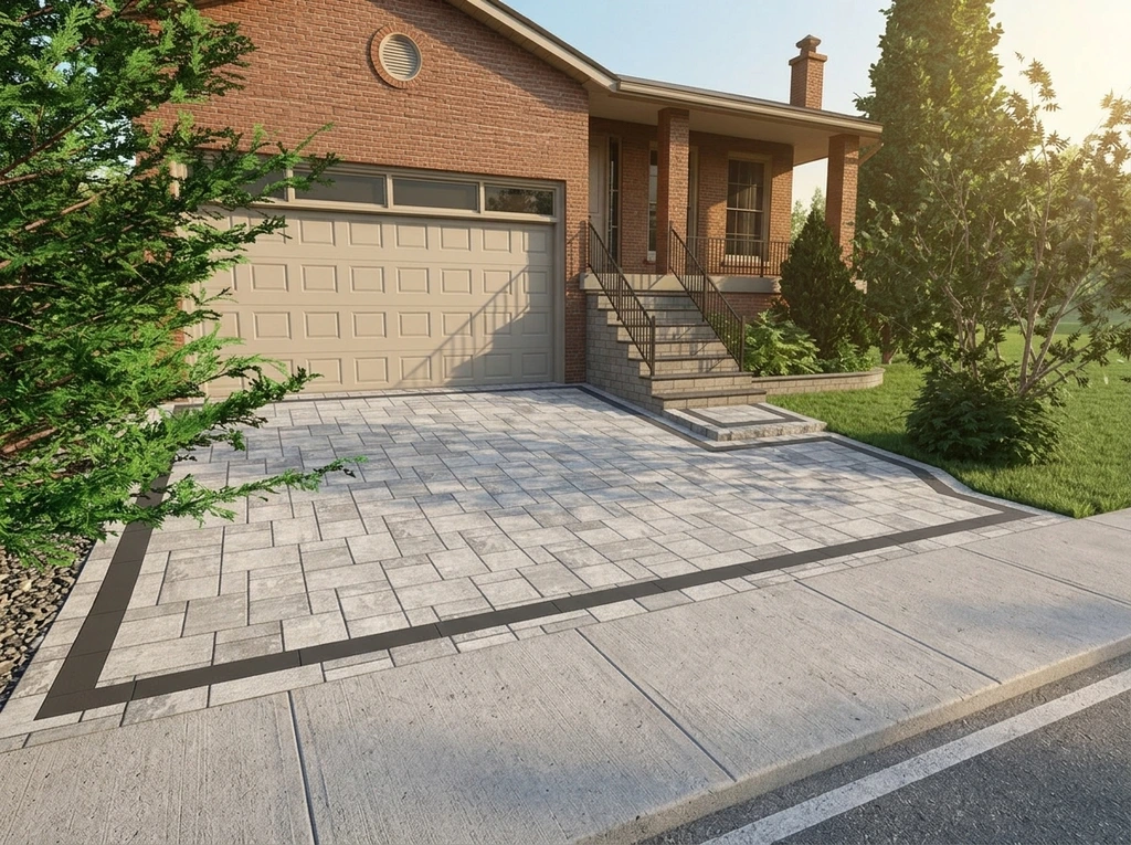 Driveway perspective toward the garage