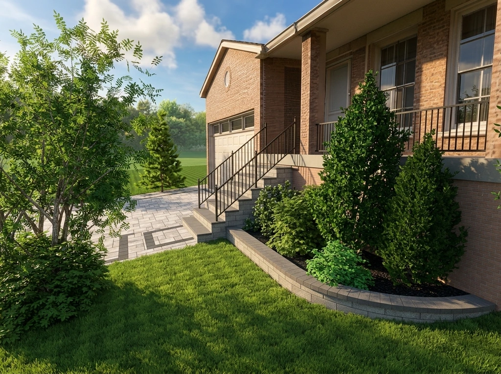 Garden bed curbing & lawn transition